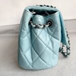 Chanel Flap Bag Light Blue Aged Calfskin with Ruthenium Hardware #RRSK-1 - Image 9