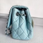 Chanel Flap Bag Light Blue Aged Calfskin with Ruthenium Hardware #RRSK-1 - Image 8