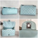 Chanel Flap Bag Light Blue Aged Calfskin with Ruthenium Hardware #RRSK-1 - Image 3