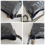 Chanel Gabrielle Large Black Aged Calfskin with Gold/Silver/Ruthenium Hardware #RSLY-1 - Image 13
