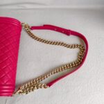 Chanel Large Boy 28cm Pink Grained Calfskin with Gold Hardware #RRTC-2 - Image 17