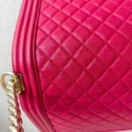 Chanel Large Boy 28cm Pink Grained Calfskin with Gold Hardware #RRTC-2 - Image 5