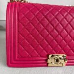 Chanel Large Boy 28cm Pink Grained Calfskin with Gold Hardware #RRTC-2 - Image 3