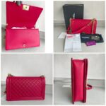 Chanel Large Boy 28cm Pink Grained Calfskin with Gold Hardware #RRTC-2 - Image 2