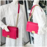 Chanel Large Boy 28cm Pink Grained Calfskin with Gold Hardware #RRTC-2 - Image 31