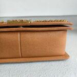 Chanel Medium Boy 25cm Brown Grained Calfskin with Gold Hardware #RRSC-1 - Image 13