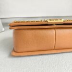 Chanel Medium Boy 25cm Brown Grained Calfskin with Gold Hardware #RRSC-1 - Image 12