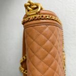 Chanel Medium Boy 25cm Brown Grained Calfskin with Gold Hardware #RRSC-1 - Image 10