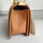 Chanel Medium Boy 25cm Brown Grained Calfskin with Gold Hardware #RRSC-1 - Image 8