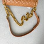 Chanel Medium Boy 25cm Brown Grained Calfskin with Gold Hardware #RRSC-1 - Image 19