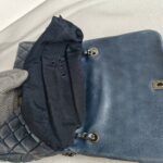 Chanel Shoulder Flap Bag Navy Blue Lambskin with Ruthenium Hardware #RRSY-1 - Image 31
