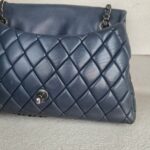 Chanel Shoulder Flap Bag Navy Blue Lambskin with Ruthenium Hardware #RRSY-1 - Image 20