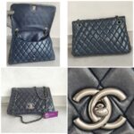 Chanel Shoulder Flap Bag Navy Blue Lambskin with Ruthenium Hardware #RRSY-1 - Image 2