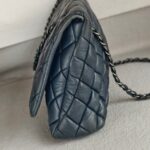 Chanel Shoulder Flap Bag Navy Blue Lambskin with Ruthenium Hardware #RRSY-1 - Image 8
