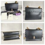 Fendi Kan I Black Smooth Leather and Gold Hardware #RROS-2 - Image 2