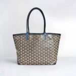 Goyard Artois PM Black Goyardine Canvas/Chevroches Calfskin with Silver Hardware #RROO-1