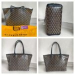 Goyard Artois PM Black Goyardine Canvas/Chevroches Calfskin with Silver Hardware #RROO-1 - Image 2