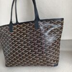 Goyard Artois PM Black Goyardine Canvas/Chevroches Calfskin with Silver Hardware #RROO-1 - Image 6