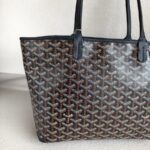 Goyard Artois PM Black Goyardine Canvas/Chevroches Calfskin with Silver Hardware #RROO-1 - Image 5