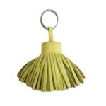 Hermes Carmen Key Ring Lime Green Leather and Palladium Hardware #RROE-16