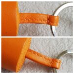 Hermes Carmen Key Ring Orange Leather and Palladium Hardware #RROE-15 - Image 8