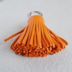 Hermes Carmen Key Ring Orange Leather and Palladium Hardware #RROE-15 - Image 5