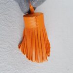 Hermes Carmen Key Ring Orange Leather and Palladium Hardware #RROE-15 - Image 4