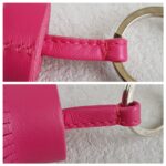 Hermes Carmen Key Ring Tosca pink Leather and Palladium Hardware #RROE-17 - Image 7