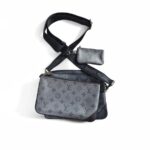 LV Trio Messenger Monogram Eclipse Coated Canvas/ Monogram with Leather and Silver Hardware #RRRO-1