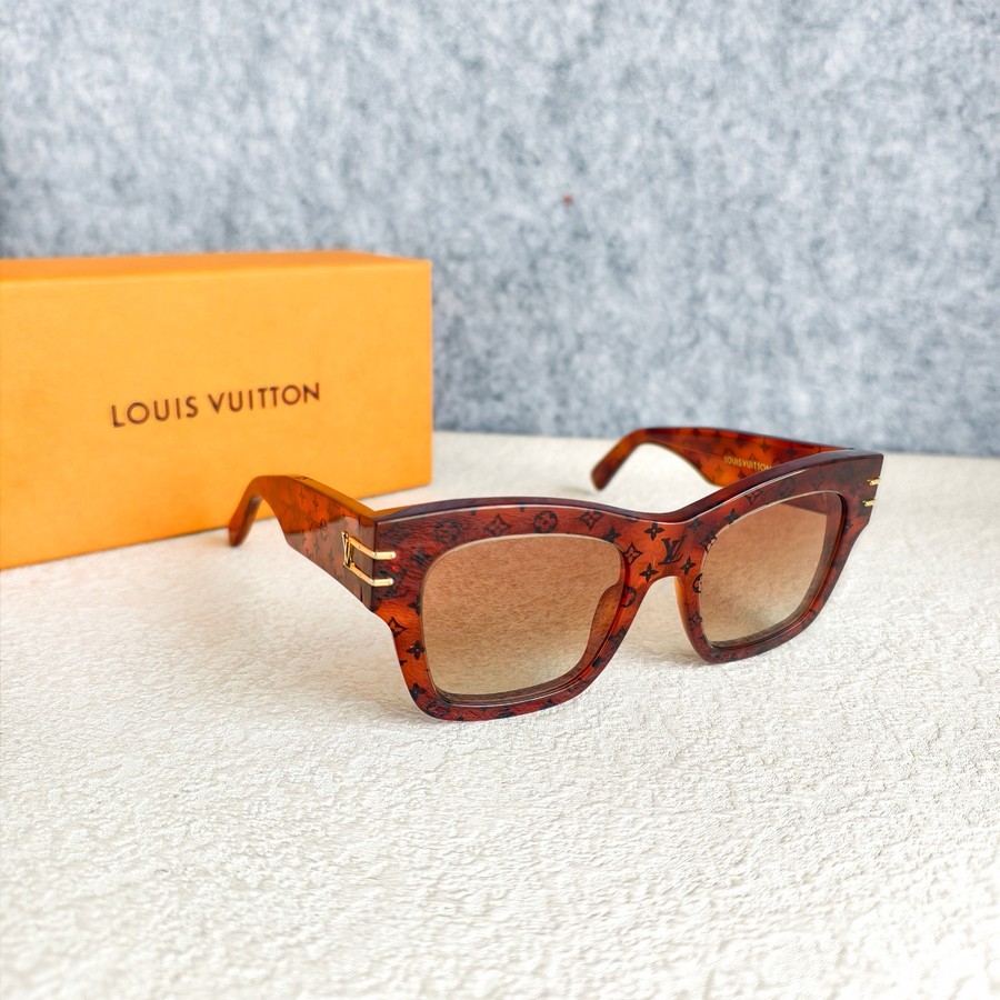 LV Z1615W Blade Square Sunglasses Acetate Frame Gold Hardware #RROR-1