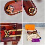 LV Z1615W Blade Square Sunglasses Acetate Frame Gold Hardware #RROR-1 - Image 8