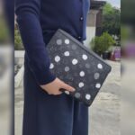 LV x Yayoi Kusama Pochette Voyage Monogram Eclipse Coated Canvas with Leather and Silver Hardware #RCOE-2