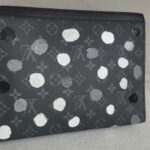 LV x Yayoi Kusama Pochette Voyage Monogram Eclipse Coated Canvas with Leather and Silver Hardware #RCOE-2 - Image 3