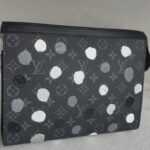 LV x Yayoi Kusama Pochette Voyage Monogram Eclipse Coated Canvas with Leather and Silver Hardware #RCOE-2 - Image 2