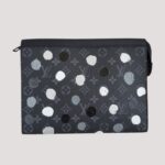 LV x Yayoi Kusama Pochette Voyage Monogram Eclipse Coated Canvas with Leather and Silver Hardware #RCOE-2