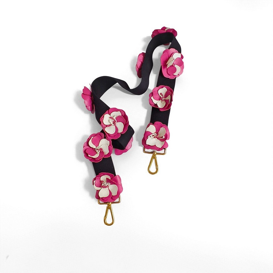 Prada Strap PinkWhite Leather with Gold Hardware #RRTR-5