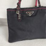 Prada Tote Black Nylon with Leather and Silver Hardware Bag #RRRR-1 - Image 2