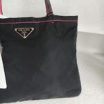 Prada Tote Black Nylon with Leather and Silver Hardware Bag #RRRR-1 - Image 3