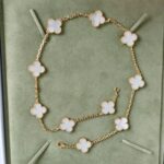 Van Cleef & Arpels Vintage Alhambra 10-motif Necklace 18k Yellow Gold and Mother-Of-Pearl #RRSL-1 - Image 4