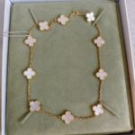 Van Cleef & Arpels Vintage Alhambra 10-motif Necklace 18k Yellow Gold and Mother-Of-Pearl #RRSL-1 - Image 3