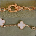 Van Cleef & Arpels Vintage Alhambra 10-motif Necklace 18k Yellow Gold and Mother-Of-Pearl #RRSL-1 - Image 5