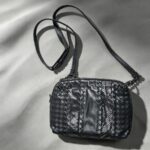 Bottega Veneta Crossbody Bag Black Leather with Brunito finish Hardware #ROYR-10