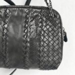 Bottega Veneta Crossbody Bag Black Leather with Brunito finish Hardware #ROYR-10 - Image 4
