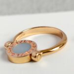 Bvlgari Flip Ring 18k Yellow Gold/Mother of pearl/Black Onyx Size 55 #GUUYR-8 - Image 8