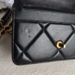 Chanel 19 WOC Wallet On Chain Black Lambskin with Gold/Ruthenium Hardware #GUUKS-1 - Image 18