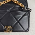 Chanel 19 WOC Wallet On Chain Black Lambskin with Gold/Ruthenium Hardware #GUUKS-1 - Image 4
