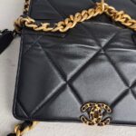 Chanel 19 WOC Wallet On Chain Black Lambskin with Gold/Ruthenium Hardware #GUUKS-1 - Image 3