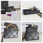 Chanel 19 WOC Wallet On Chain Black Lambskin with Gold/Ruthenium Hardware #GUUKS-1 - Image 2