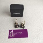 Chanel Black Quilted Bag Drop Earrings #GUUYR-9 - Image 2