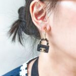Chanel Black Quilted Bag Drop Earrings #GUUYR-9 - Image 12